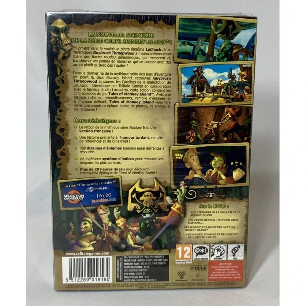Tales of Monkey Island PC Game DVD FRENCH Lucasarts telltalegames NEW SEALED!!